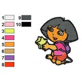 Dora The Explorer with Star Embroidery Design